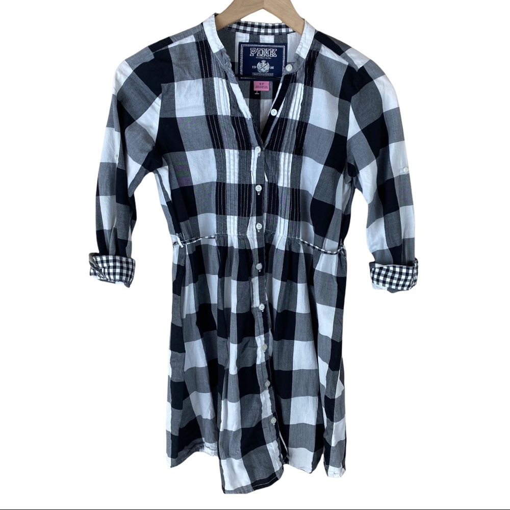 Victoria’s Secret Pink Black White Plaid Tunic Top